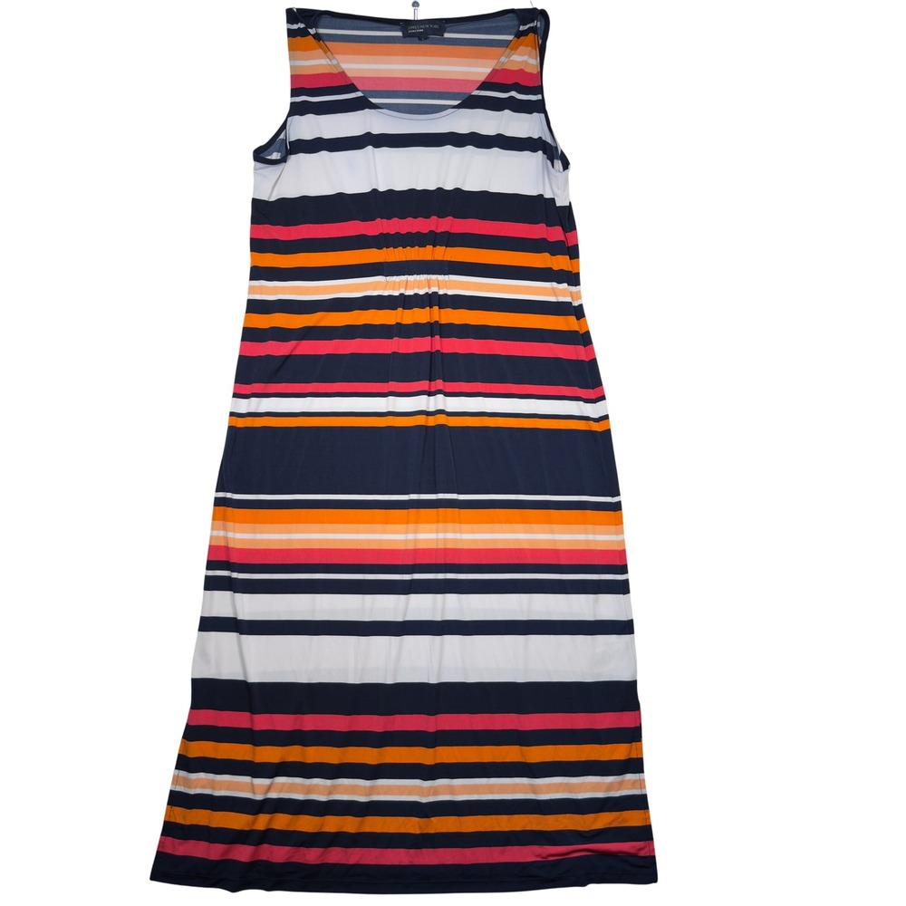 Jones‎ New York Maxi Dress Large Striped Sleeveless Empire Waist Multicolor
